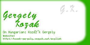 gergely kozak business card